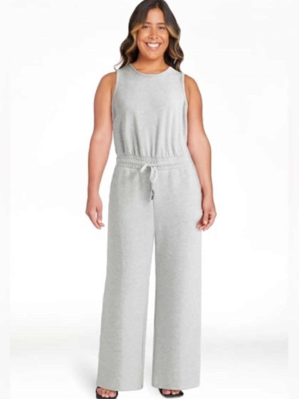 Scoop Women’s Ultimate ScubaKnit Sleeveless Racerback Wide Leg Jumpsuit NWT